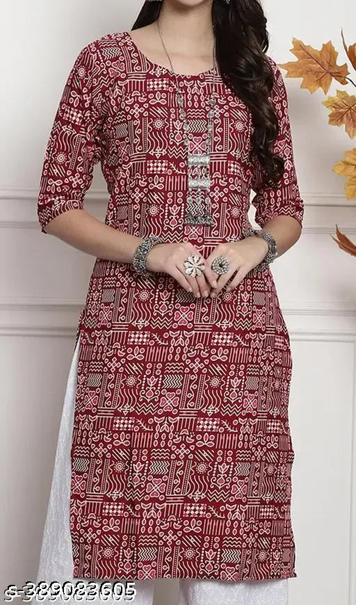 Polyster/Crepe fabric-Kurti For Women