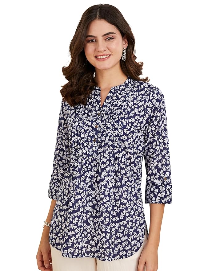 Women's Cotton Printed A-line Short Kurti