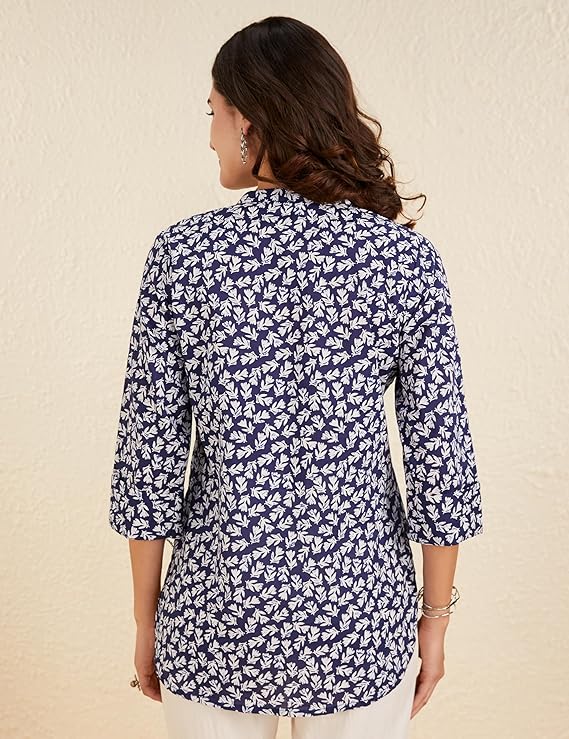 Women's Cotton Printed A-line Short Kurti