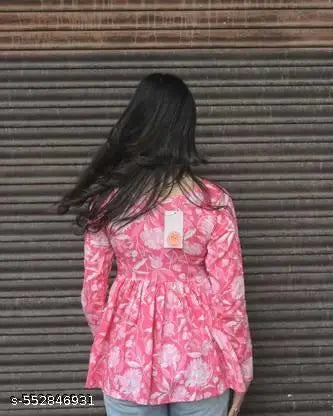 Ethnoor Casual Regular Sleeves Floral Print Women Pink Top