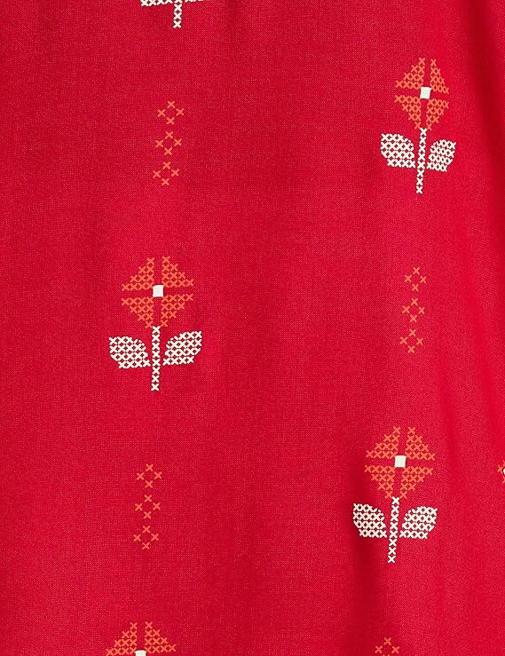 Women's Rayon Straight Fit Straight Printed Three-Quarter Sleeves Kurta