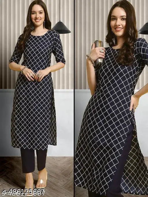 Polyster/Crepe fabric-Printed Kurti For Women