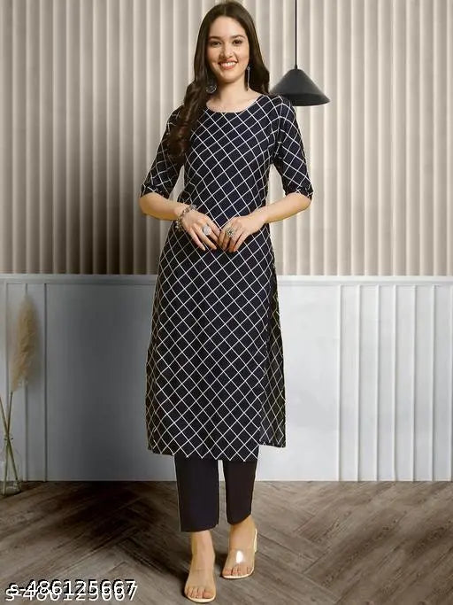 Polyster/Crepe fabric-Printed Kurti For Women