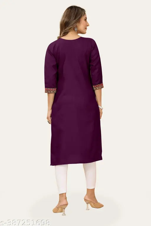stylist kurti with embroidered work