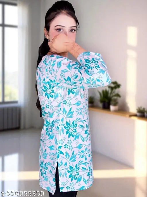 stylish Printed Cotton short kurti for women