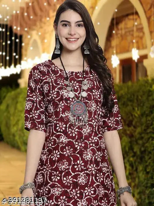 Polyster/Crepe fabric-Kurti For Women