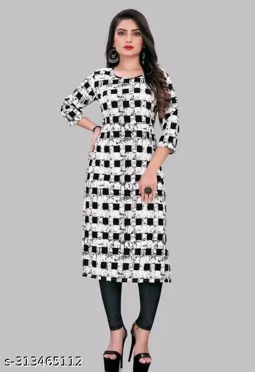 Polyster/Crepe fabric-Chitrarekha Fashionable Kurtis
