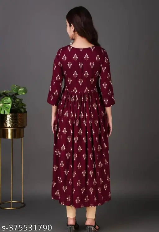Polyster/Crepe fabric-Fashion Blush Graceful Kurtis Latest Design Printed Kurti for Women