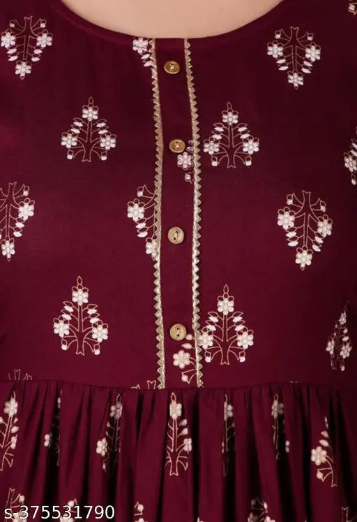 Polyster/Crepe fabric-Fashion Blush Graceful Kurtis Latest Design Printed Kurti for Women