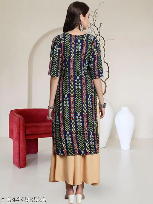 Polyster/Crepe fabric-Regular Kurti For Women