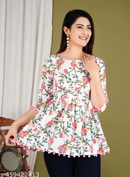 Printed Cotton Top For Girls