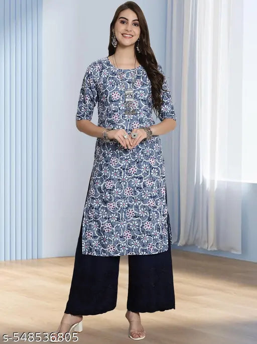 Polyster/Crepe fabric-Kurti For Women