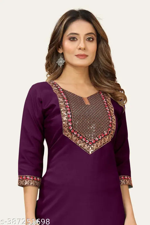 stylist kurti with embroidered work