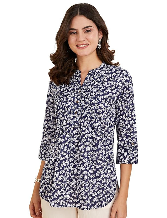 Women's Cotton Printed A-line Short Kurti