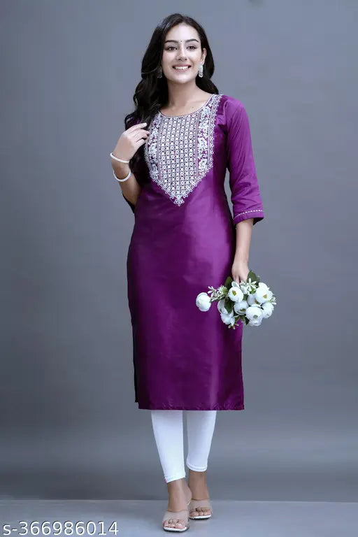 Stylish kurti. Party wear kurti . Office wear. Casual kurti . Best embroidery kurti . Good price and quality. Trusted brand . Good price and with high quality stuff. Art silk kurti . Nice embroidery kurti.