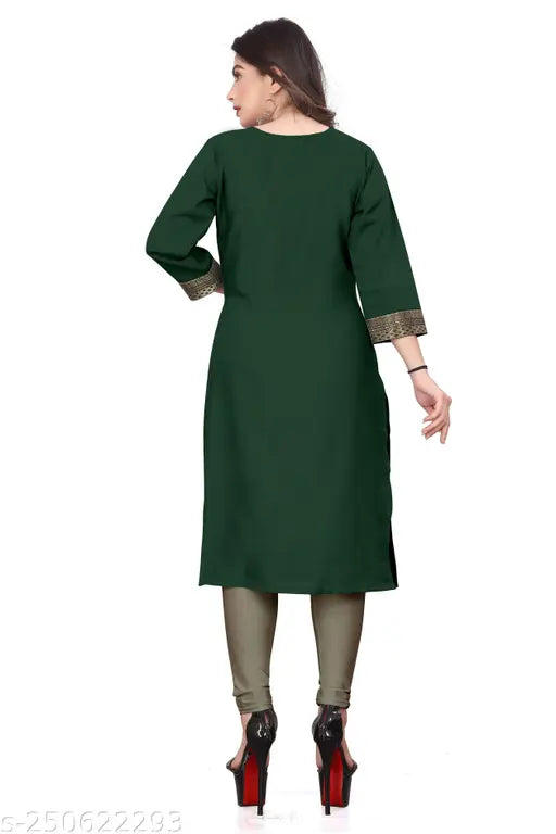 dark green and cotton kurti for women