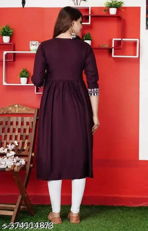 New Embroidery Gaithering Anarkali kurta