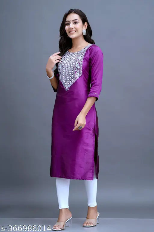 Stylish kurti. Party wear kurti . Office wear. Casual kurti . Best embroidery kurti . Good price and quality. Trusted brand . Good price and with high quality stuff. Art silk kurti . Nice embroidery kurti.