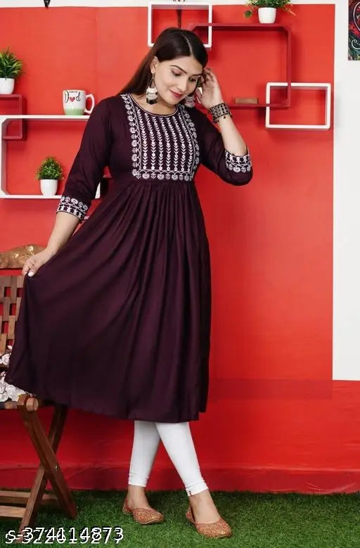 New Embroidery Gaithering Anarkali kurta