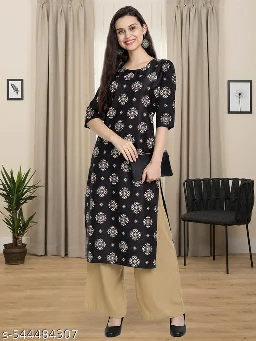 Polyster/Crepe fabric-Kurti For Women