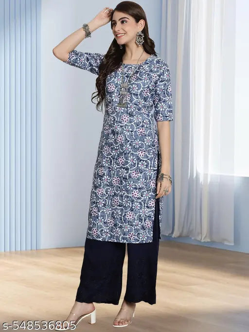 Polyster/Crepe fabric-Kurti For Women