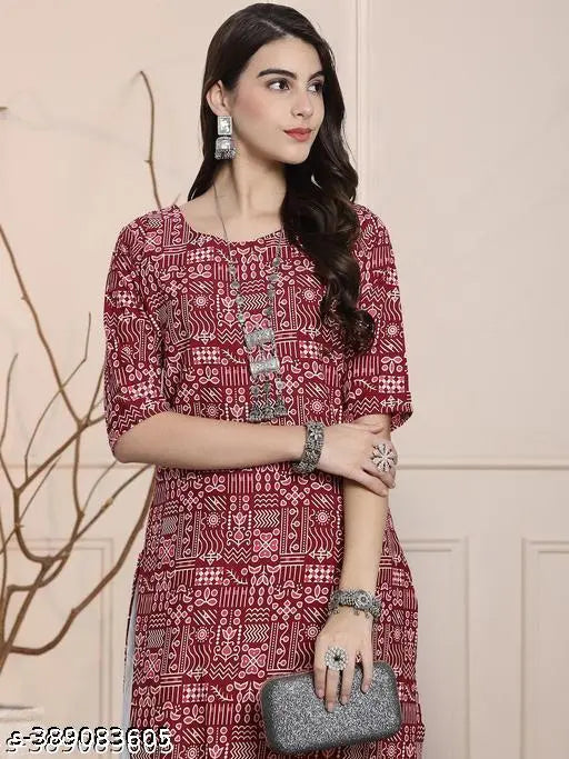 Polyster/Crepe fabric-Kurti For Women