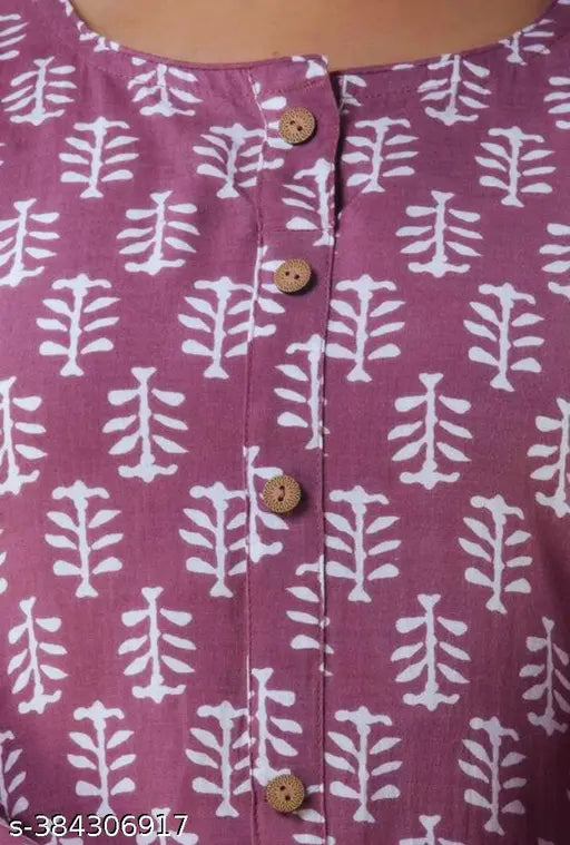 Jaipuri Print Rayon Ethnic Kurta (Purple). 100% PRINT AND COLOUR GURANTEE