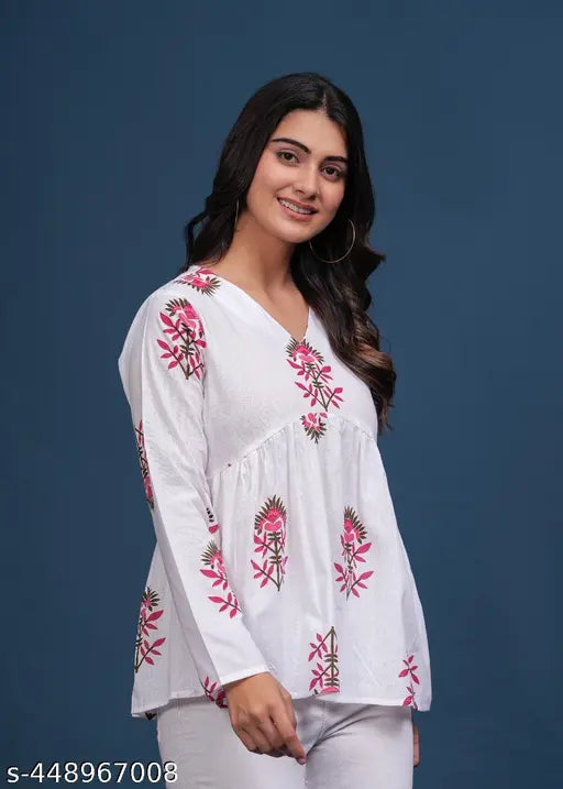 Trending Cotton Colorful Peplam Top for Women.