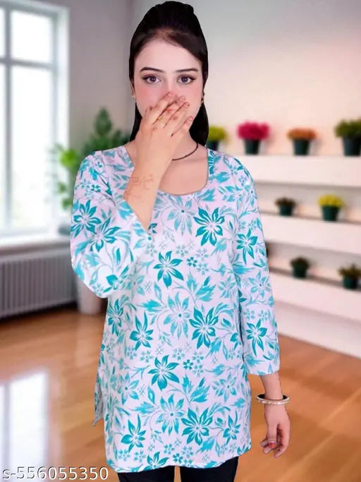 stylish Printed Cotton short kurti for women