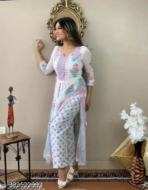 NAIRA CUT KURTI PANT SET