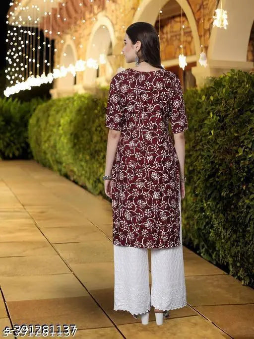 Polyster/Crepe fabric-Kurti For Women