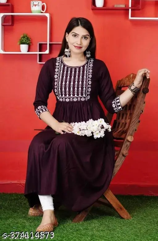 New Embroidery Gaithering Anarkali kurta