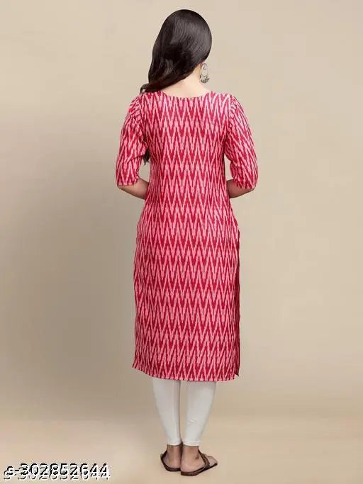 Polyster/Crepe fabric-Zig-Zag Printed Kurti For Women
