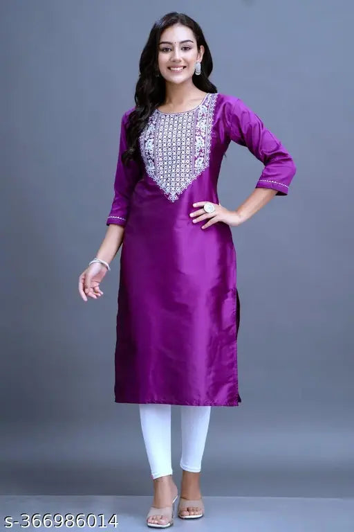 Stylish kurti. Party wear kurti . Office wear. Casual kurti . Best embroidery kurti . Good price and quality. Trusted brand . Good price and with high quality stuff. Art silk kurti . Nice embroidery kurti.