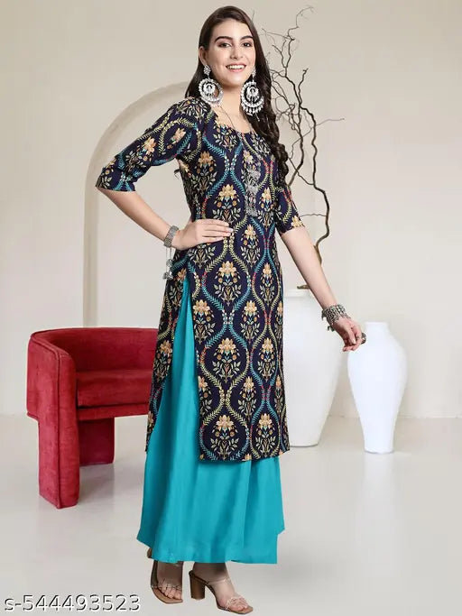 Polyster/Crepe fabric-Regular Kurti For Women