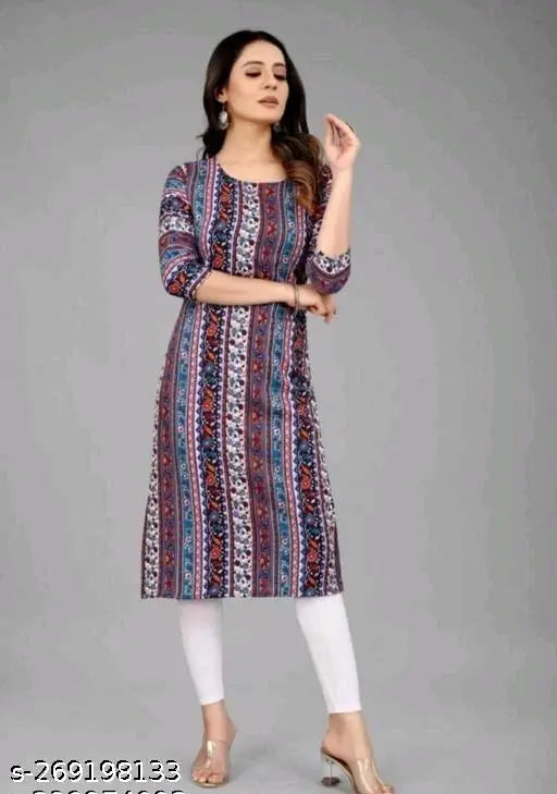 Polyster/Crepe fabric-Aishani Drishya Kurtis